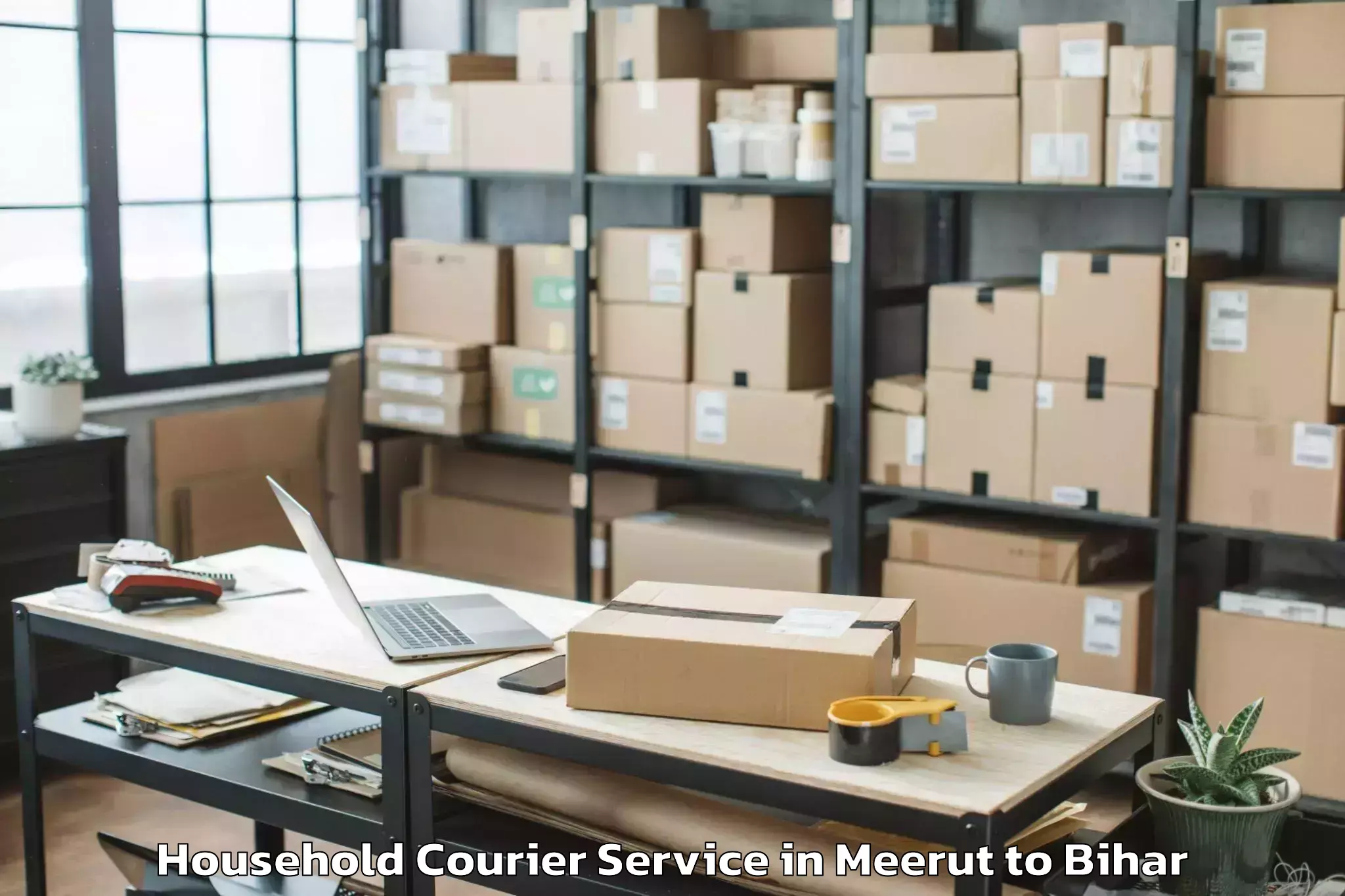 Quality Meerut to Jahanabad Household Courier